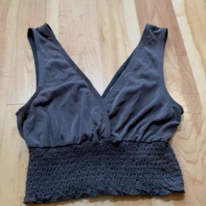 Urban Outfitters Ruched Grey Top